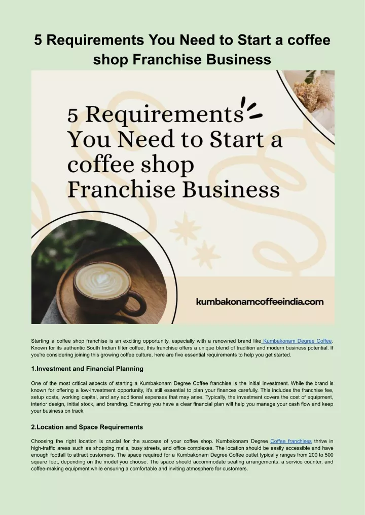 5 requirements you need to start a coffee shop