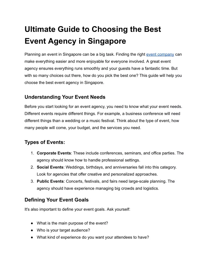 ultimate guide to choosing the best event agency