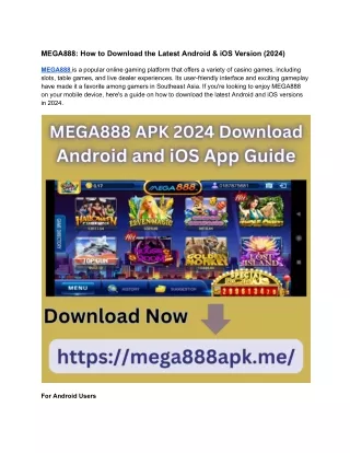 mega888 how to download the latest android