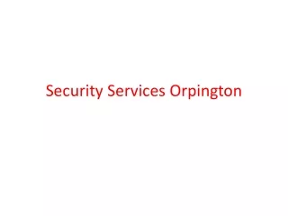 security services orpington