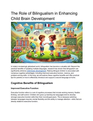 The Role of Bilingualism in Enhancing Child Brain Development