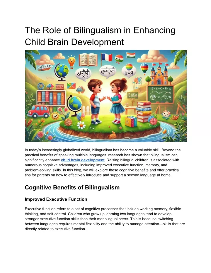 the role of bilingualism in enhancing child brain