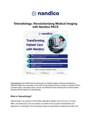 Teleradiology_ Revolutionizing Medical Imaging with Nandico PACS