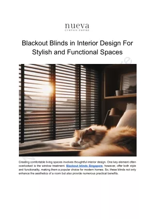 Blackout Blinds in Interior Design For Stylish and Functional Spaces