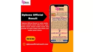 Dpboss Official Result | Satta Matka Result | Dpboss Live Result