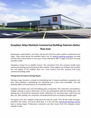 Graydaze Helps Maintain Commercial Building Exteriors Better Than Ever