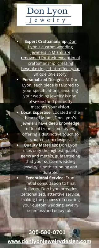 Custom Wedding Jewelers in Miami – Don Lyon