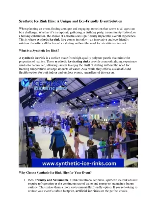 synthetic ice rink hire a unique and eco friendly