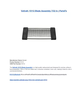 Vollrath 15112 Blade Assembly 7_32 In _ PartsFe