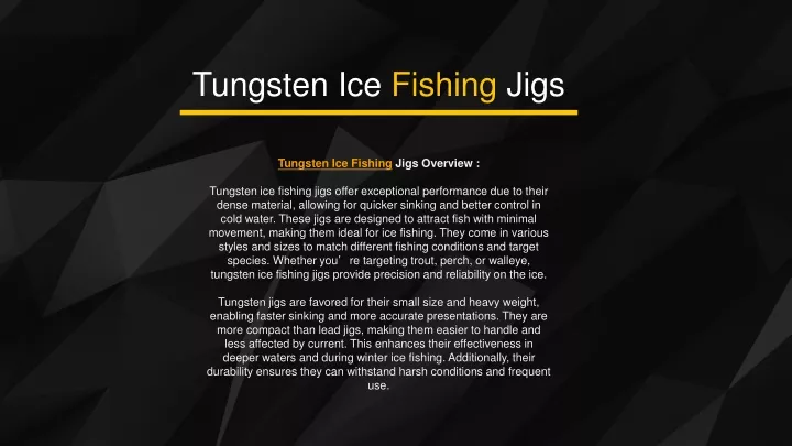 tungsten ice fishing jigs