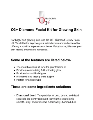 Best O3  Diamond Facial Kit for Glowing Skin