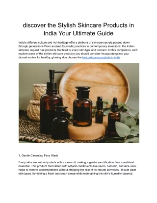 Untitled document (1)discover the Stylish Skincare Products in India Your Ultima