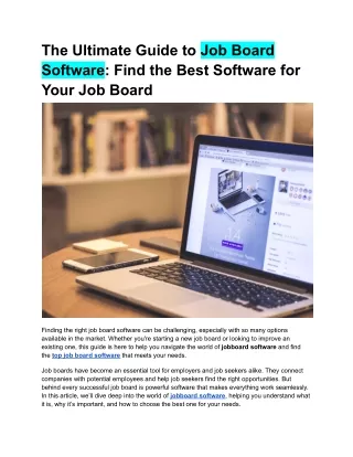 The Ultimate Guide to Job Board Software_ Find the Best Software for Your Job Board