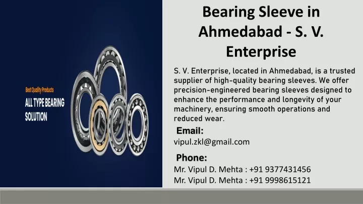 bearing sleeve in ahmedabad s v enterprise