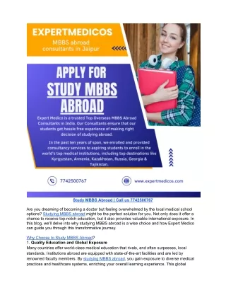 Study MBBS Abroad  Call us 7742500767
