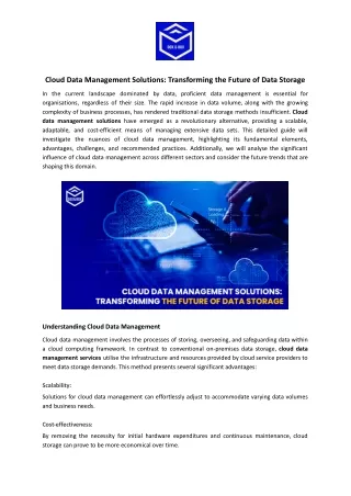 Cloud Data Management Solutions_ Transforming the Future of Data Storage