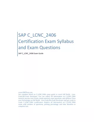 sap c lcnc 2406 certification exam syllabus