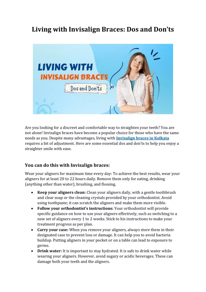 living with invisalign braces dos and don ts