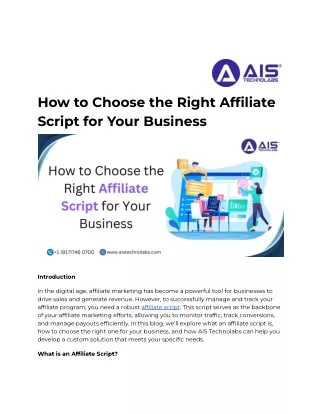 How to Choose the Right Affiliate Script for Your Business