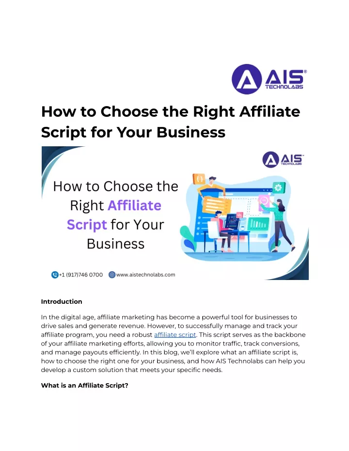 how to choose the right affiliate script for your