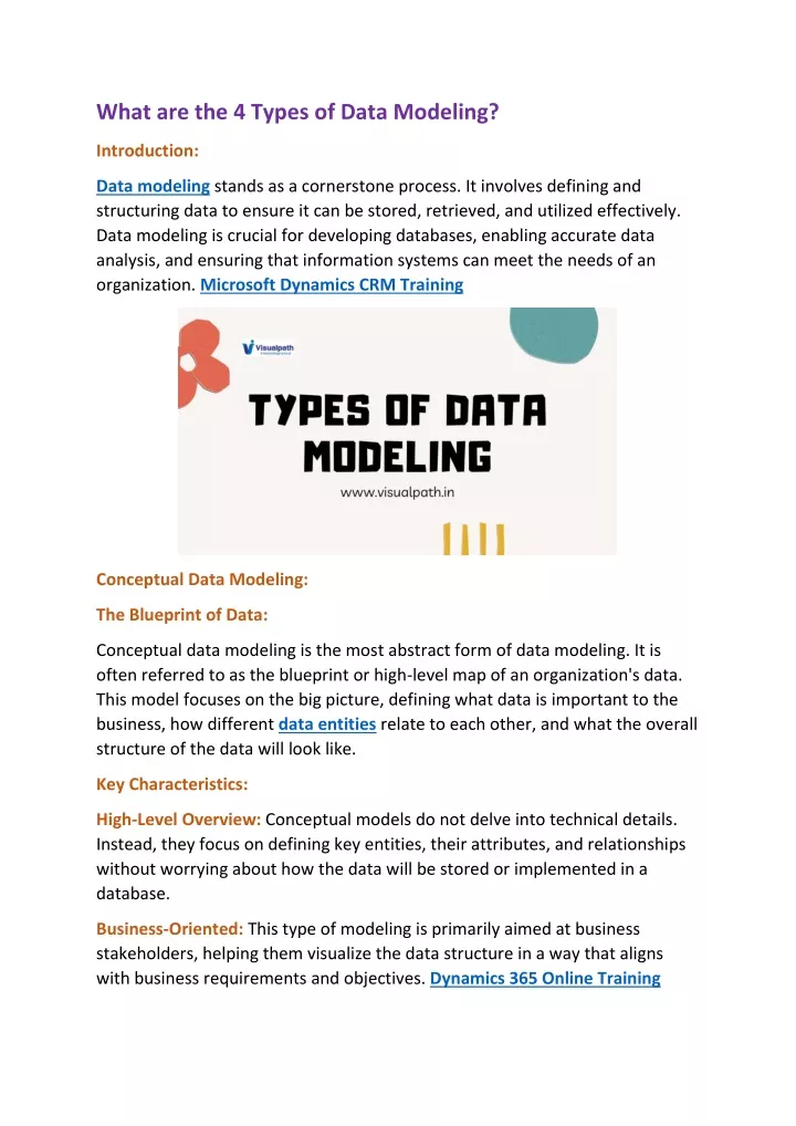 what are the 4 types of data modeling