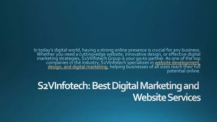 s2vinfotech best digital marketing and website services