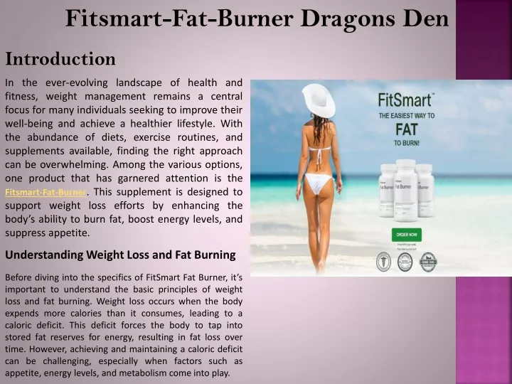 fitsmart fat burner dragons den