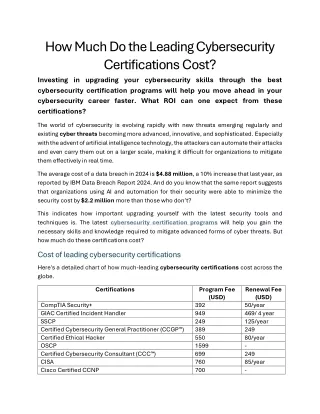 How Much Do Cyber Security Certifications Cost-USCSI®