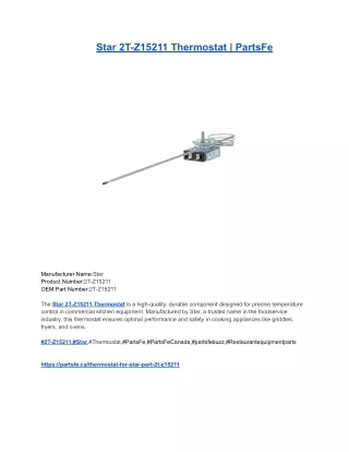 Star 2T-Z15211 Thermostat _ PartsFe