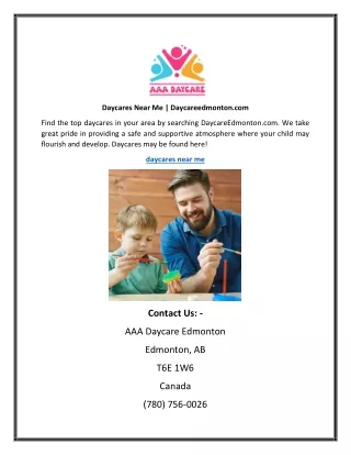 Daycares Near Me | Daycareedmonton.com