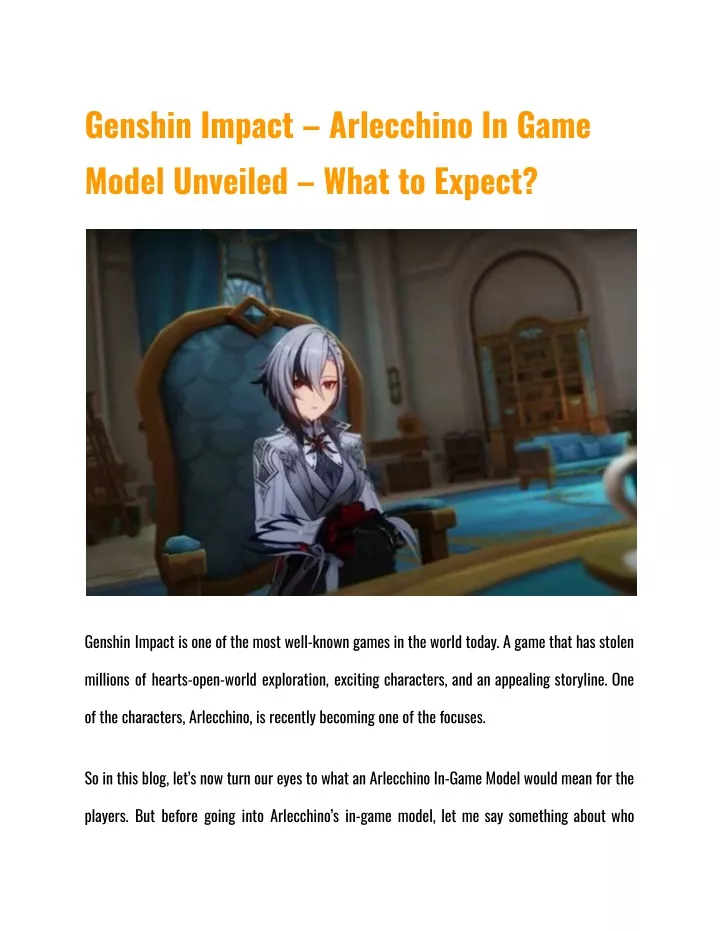 genshin impact arlecchino in game model unveiled