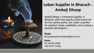 Loban Supplier in Bharuch - Ambaji Dhoop