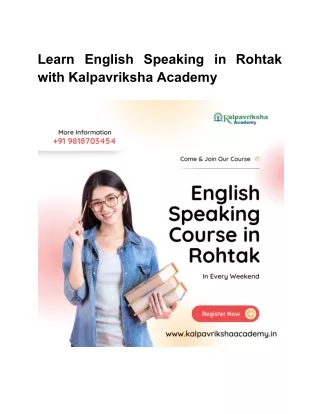 English Speaking in Rohtak with Kalpavriksha Academy