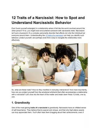 12 Traits of a Narcissist_ How to Spot and Understand Narcissistic Behavior