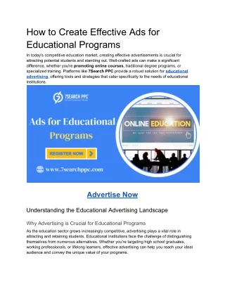 how to create effective ads for educational