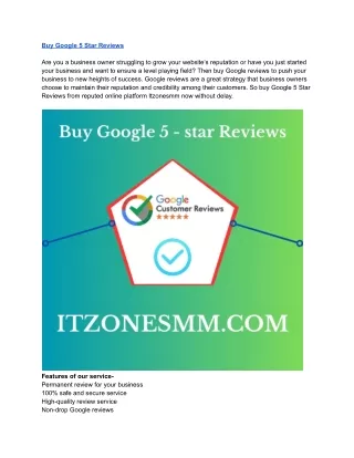 Buy Google 5-Star Reviews | 100% Non Drop Guaranteed