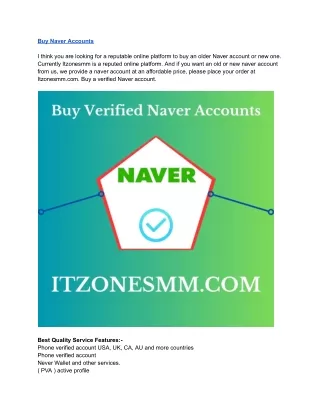 Buy Naver Accounts - 100% Email & Number Verified