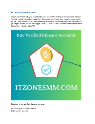12 Sites to Buy Verified Binance Accounts - 100% Safe