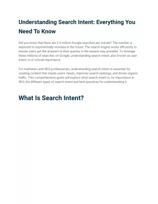 understanding search intent everything you need