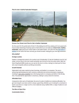 plots for sale kadthal hyderbad telangana