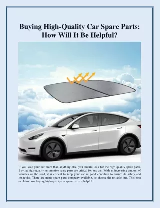 Buying High-Quality Car Spare Parts