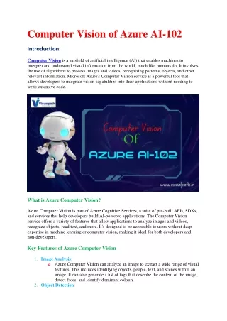 computer vision of azure ai 102