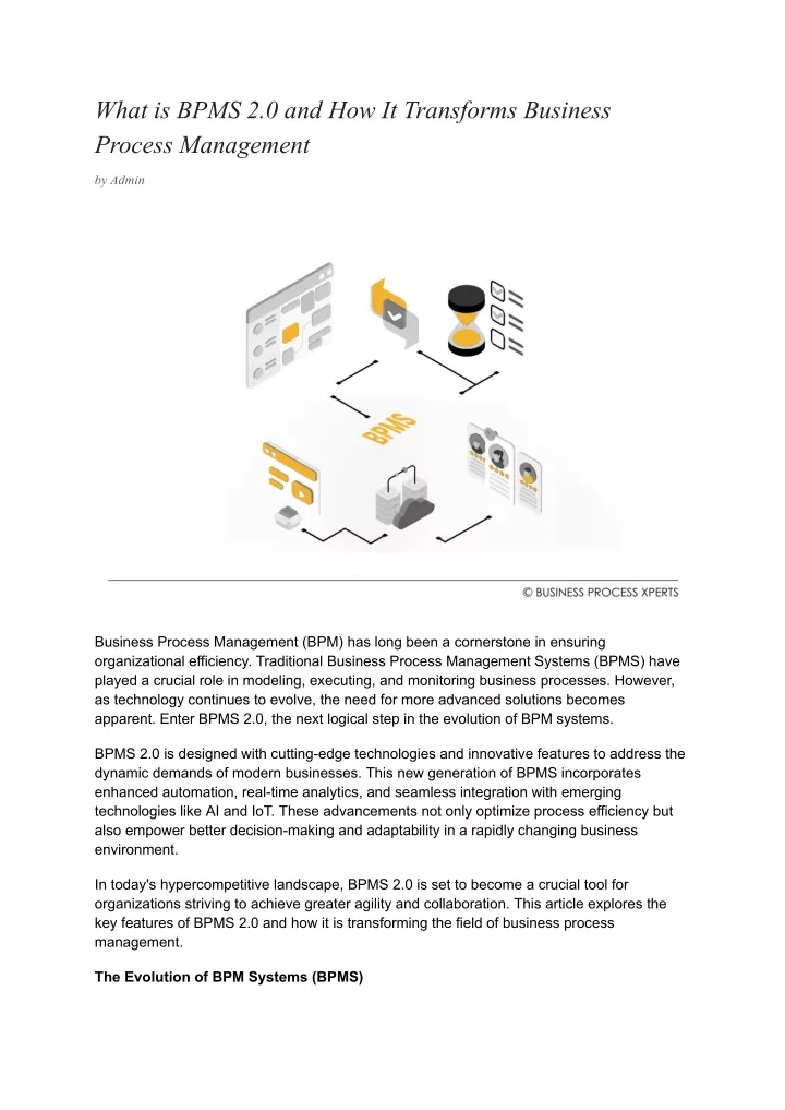 what is bpms 2 0 and how it transforms business