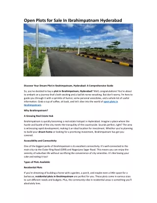 plots for sale ibrahimpatnam hyderbad telangana