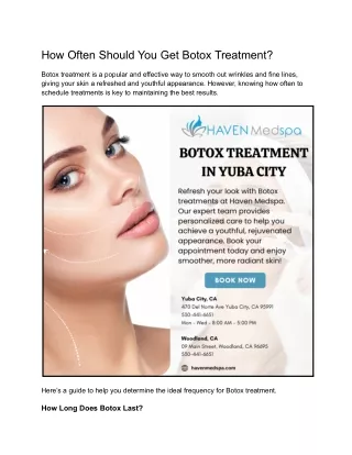 how often should you get botox treatment