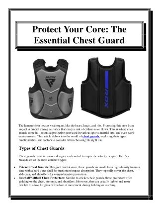 Protect Your Core The Essential Chest Guard