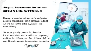 Surgical Instruments for General Surgery Enhance Precision!
