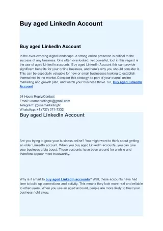 buy aged linkedin account