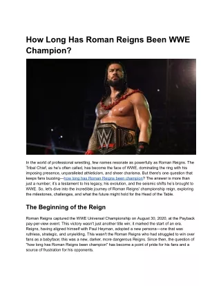 How Long Has Roman Reigns Been WWE Champion (1)