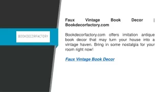 Faux Vintage Book Decor  Bookdecorfactory.com